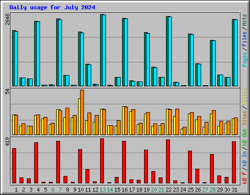 Daily usage for July 2024